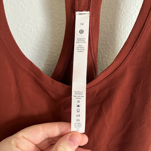 Lululemon Cool Racerback Short Tank in Dark Terracotta Size 14 - Picture 4 of 7